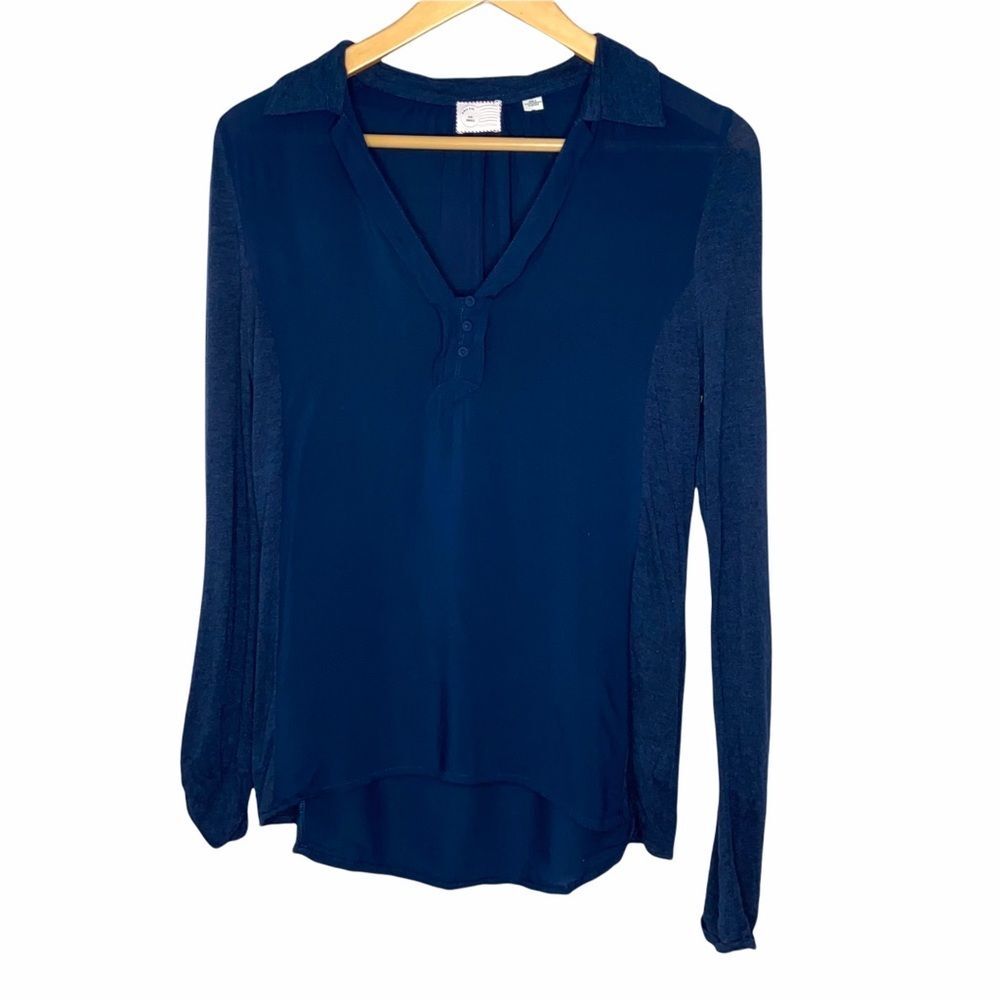 Anthropologie Postage Stamp Teal Top Size Small !